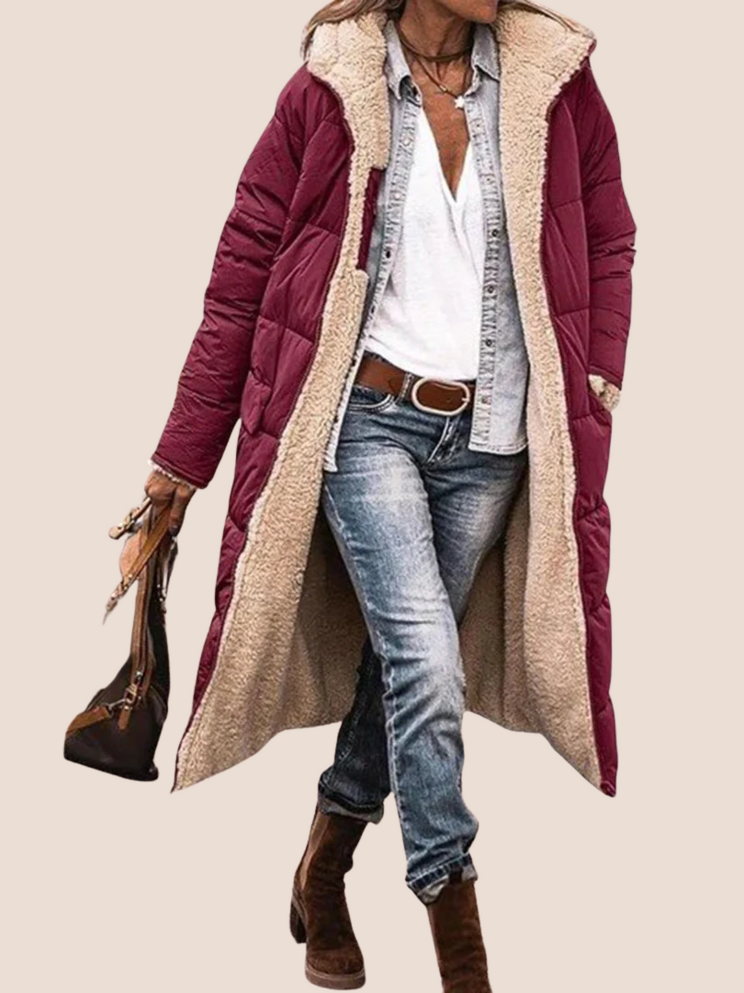 Lang vinterfrakke til kvinder