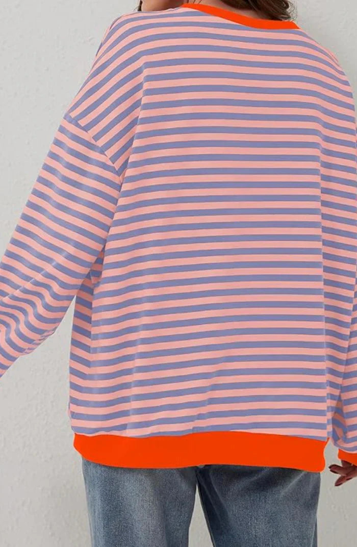 Bluse uden ærmer til kvinder med stribet look