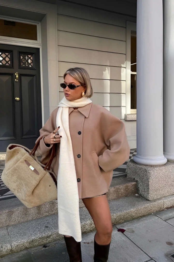 Trendy oversized jakke med afslappet pasform