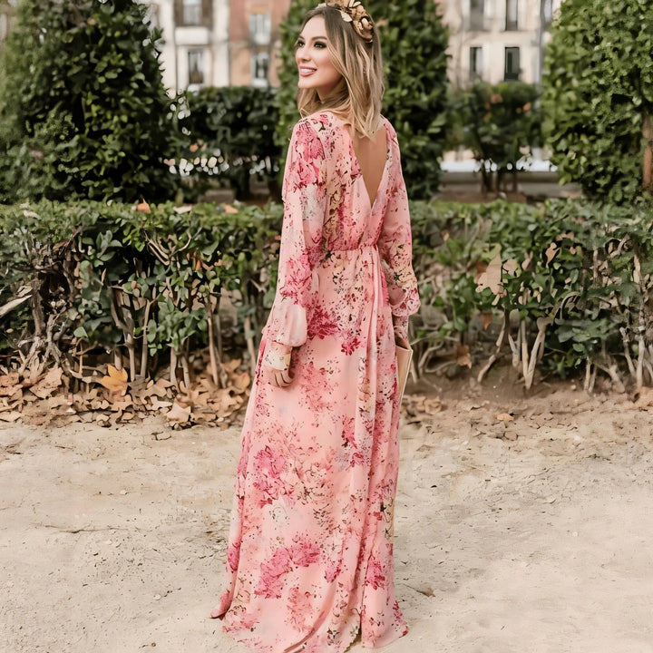 Maxikjole til kvinder med V-hals