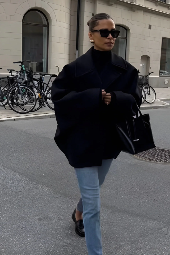 Trendy oversized jakke med afslappet pasform