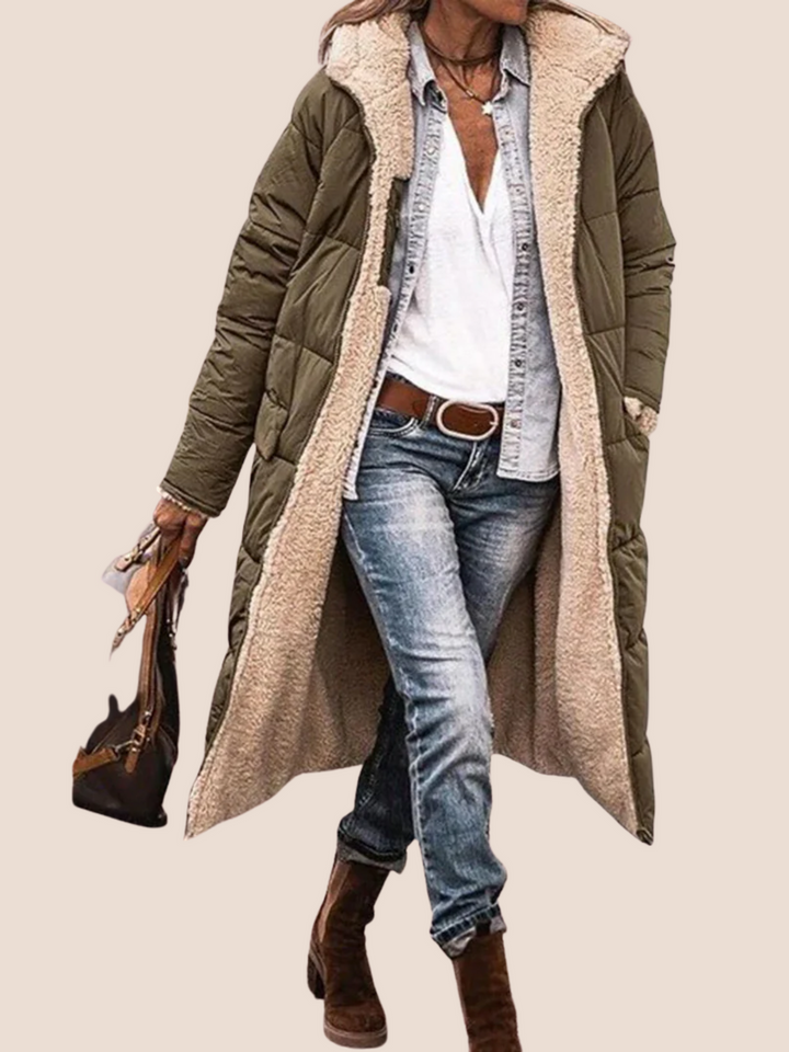 Lang vinterfrakke til kvinder