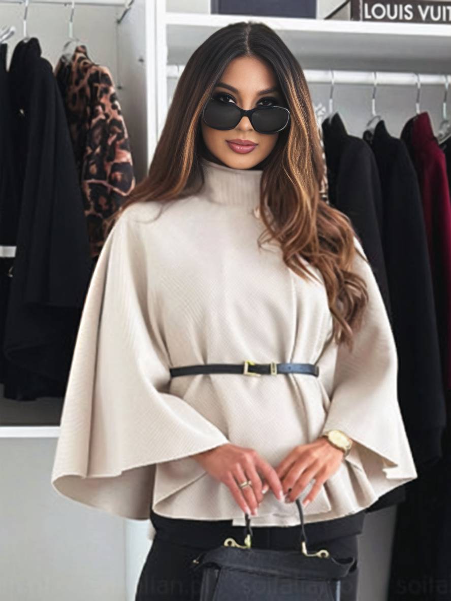 Kort damejakke med bælte