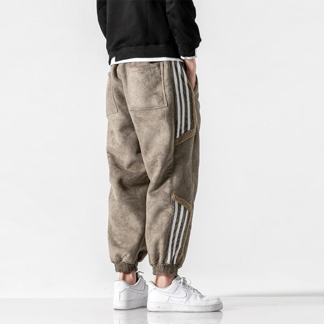 Herre joggebukser med sidelommer og elastisk kant