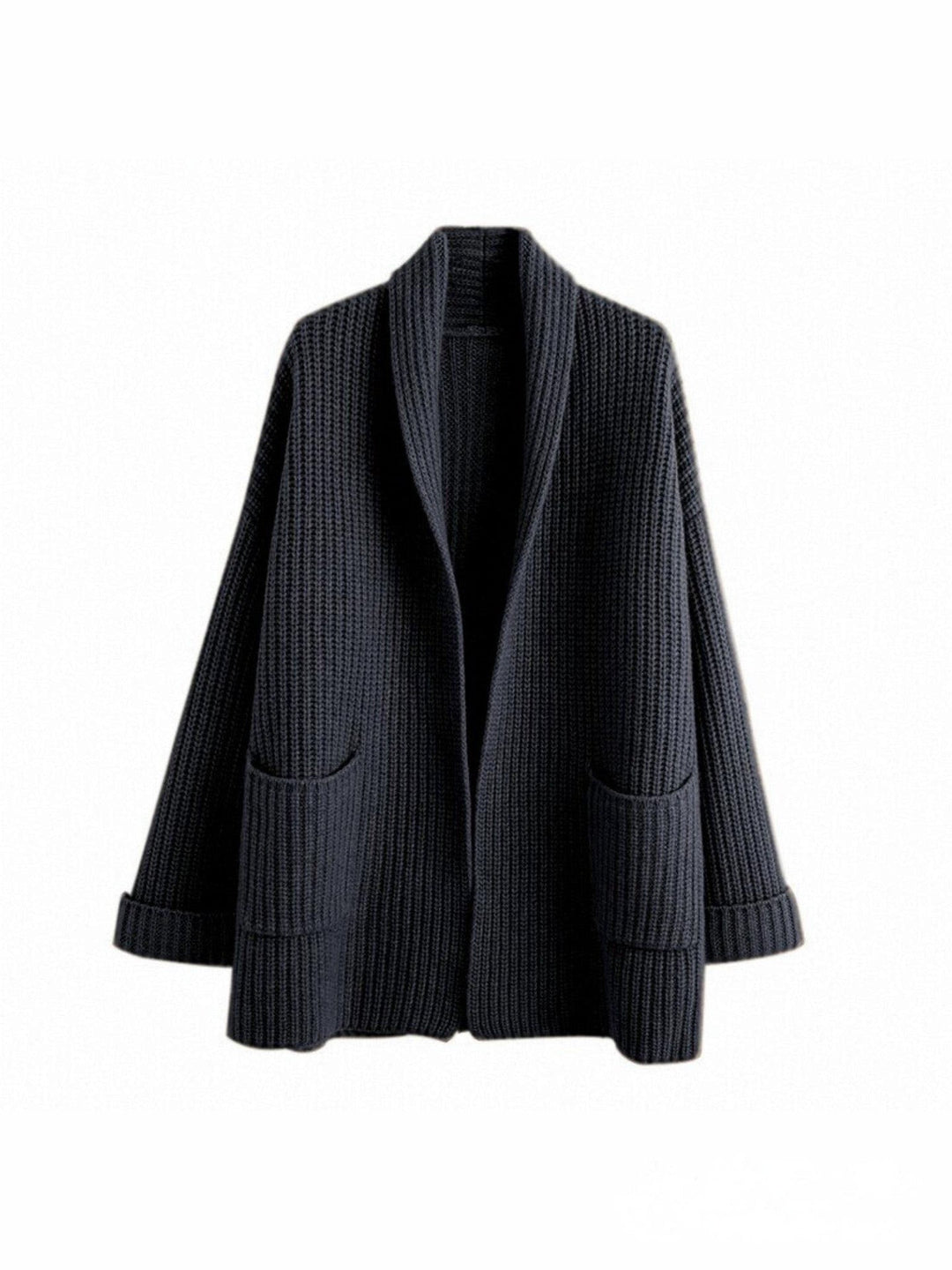 Cardigan til kvinder med lommer og åben front