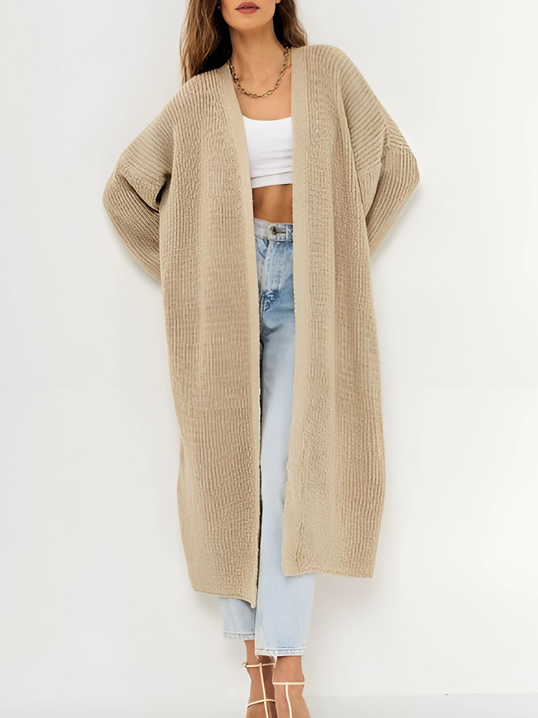 Dame cardigan med åben front