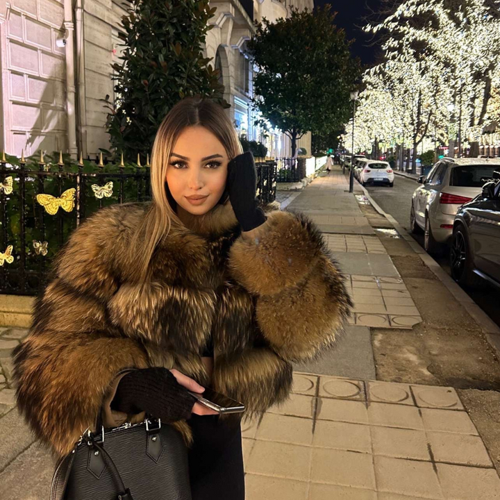 Kort damejakke med pelslook