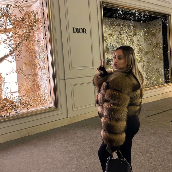 Kort damejakke med pelslook