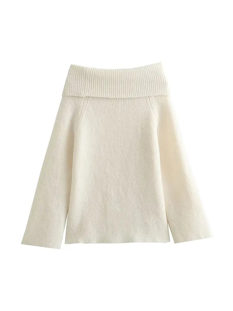 Offshoulder strikbluse til kvinder