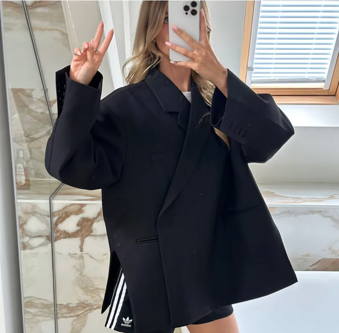 Oversized dame blazer med klassisk snit