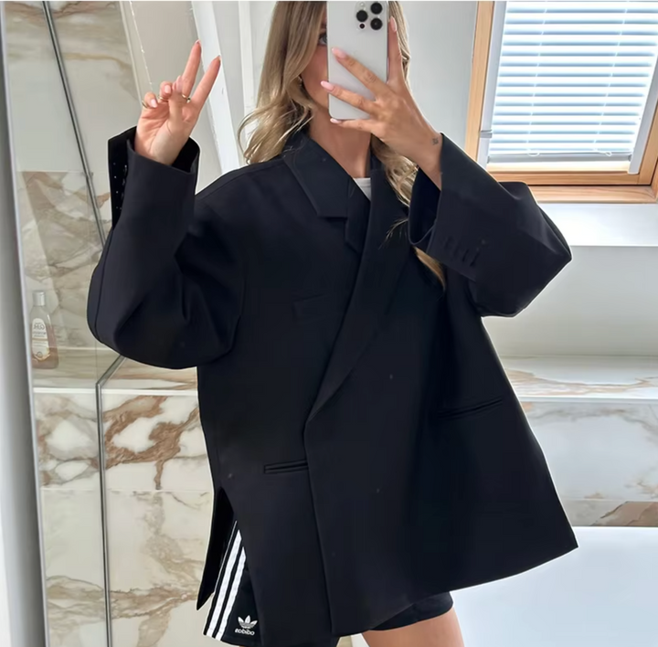 Oversized dame blazer med klassisk snit