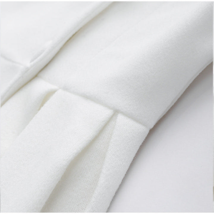 Lang damefrakke med slids foran