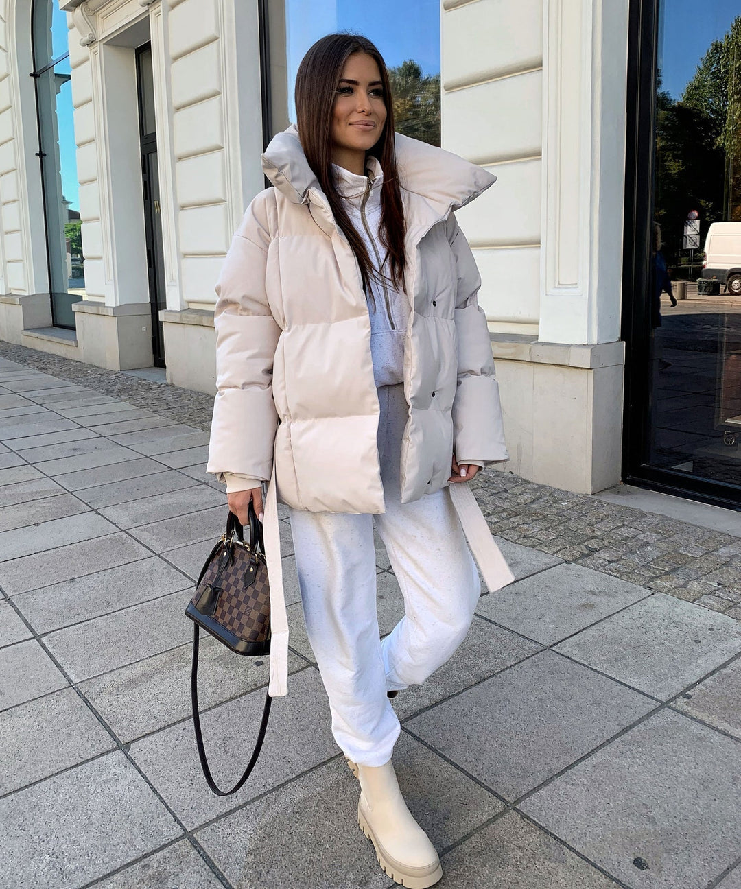 Dame vinterjakke med justerbar talje