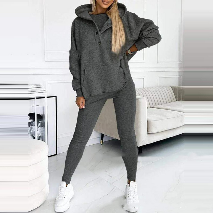 To-delt damesæt med hættetrøje og leggings