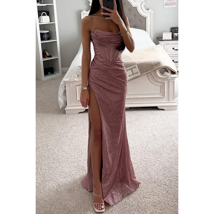 Kvinders Elegant Glitrende Korsetkjole | Maxi