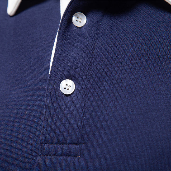 Herre sweater – polo pullover med krave