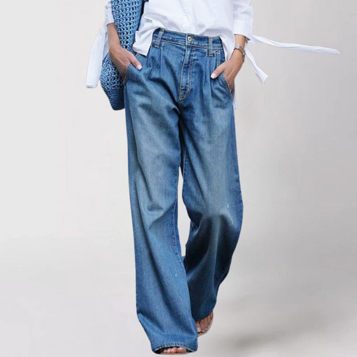Wide leg jeans til kvinder med høj talje