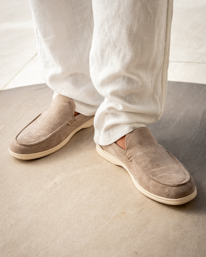Herre loafers slip-on med lys sål