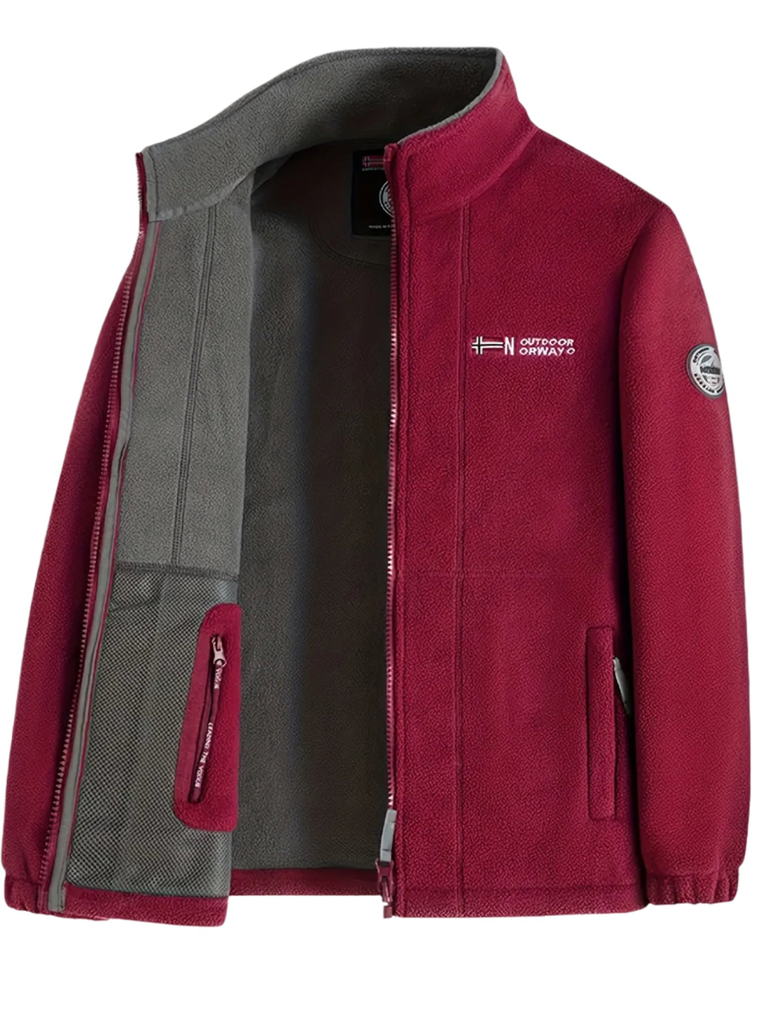 Herre fleecejakke med krave – varm og blød outdoor jakke
