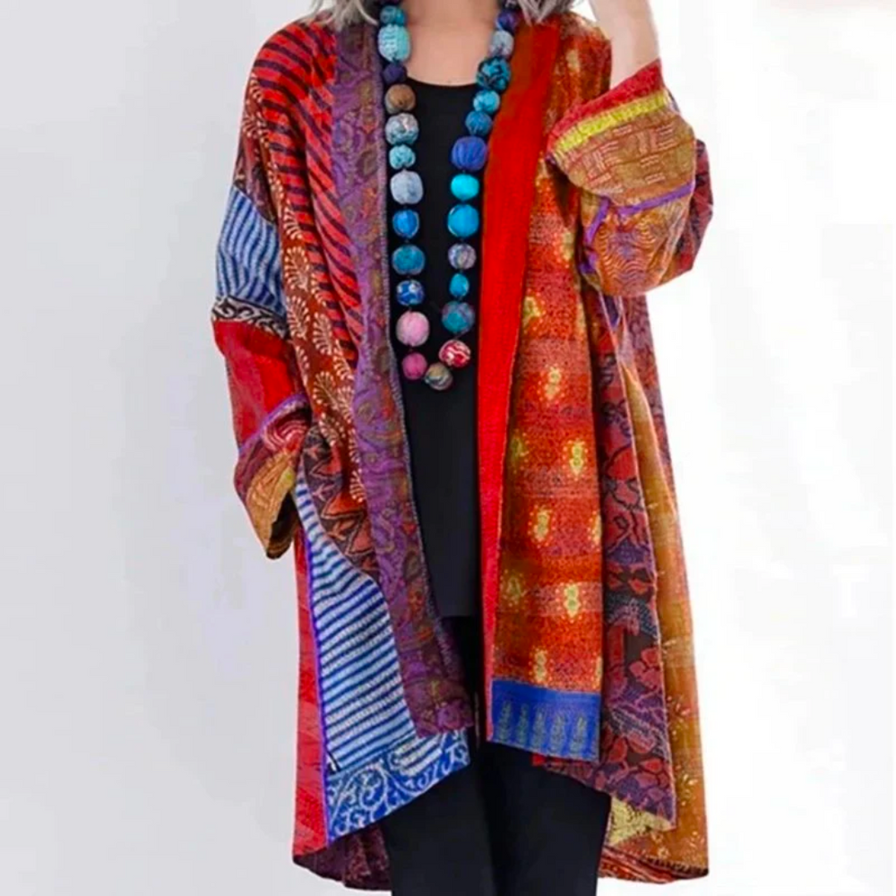Mønstret dame kimono cardigan