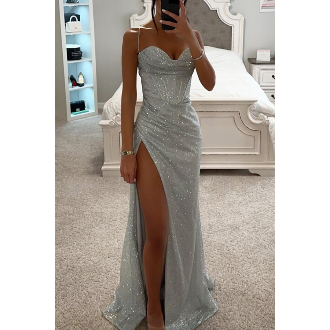Kvinders Elegant Glitrende Korsetkjole | Maxi