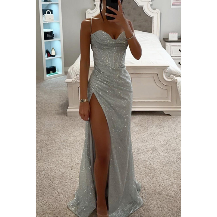 Kvinders Elegant Glitrende Korsetkjole | Maxi