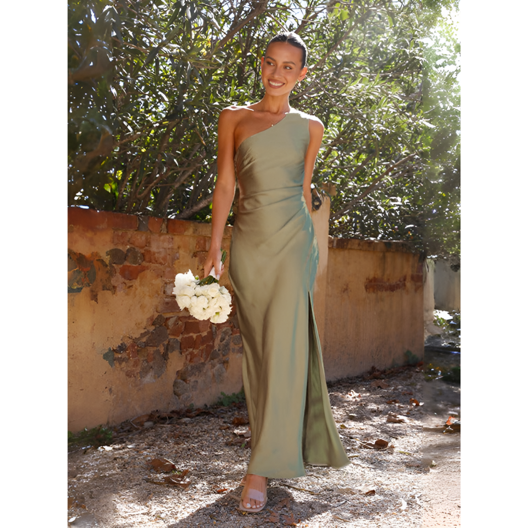 Kvinders Elegant Asymmetrisk Smigrende Kjole | Maxi