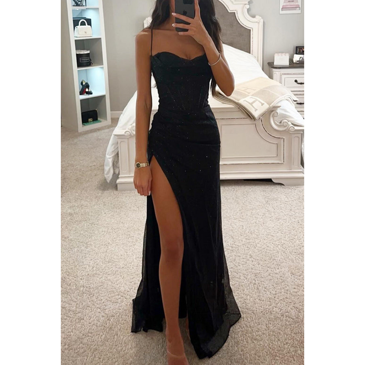 Kvinders Elegant Glitrende Korsetkjole | Maxi