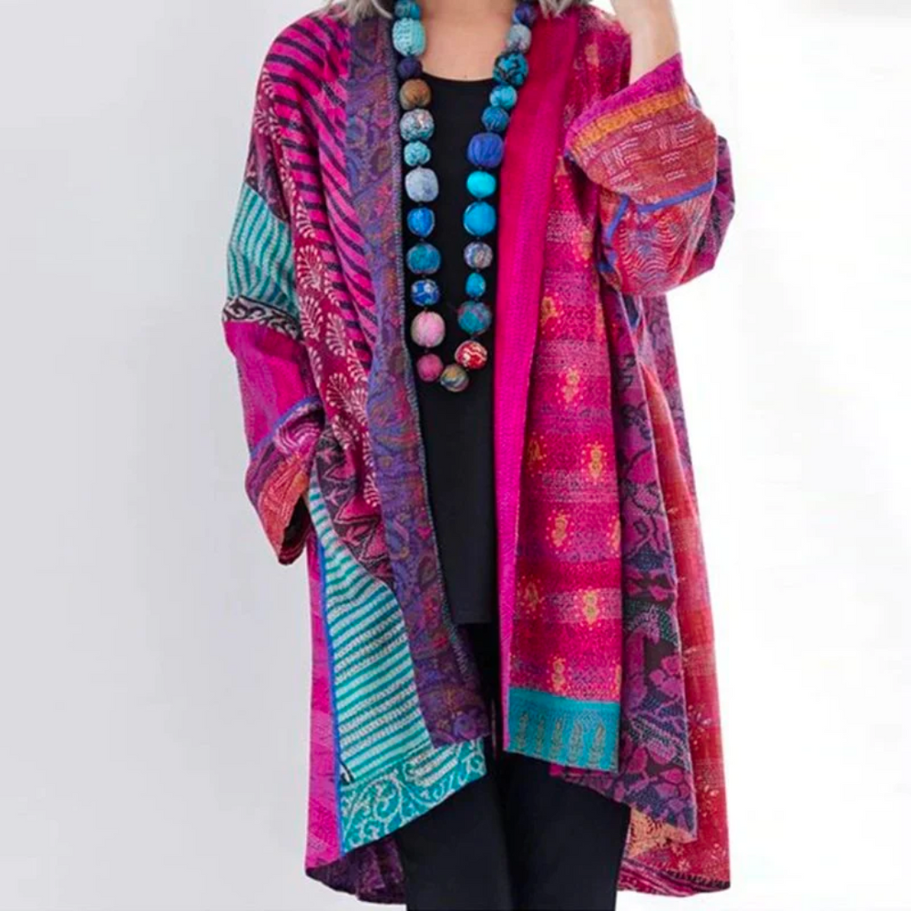 Mønstret dame kimono cardigan