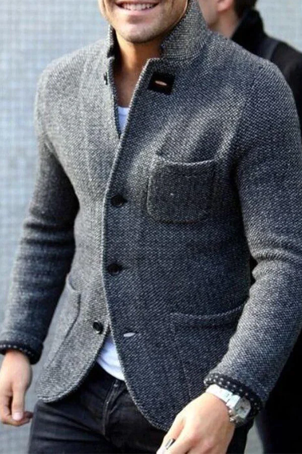 Herreblazer med knaplukning