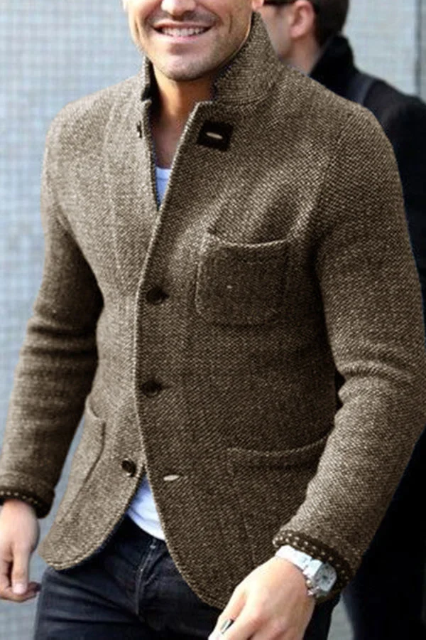 Herreblazer med knaplukning