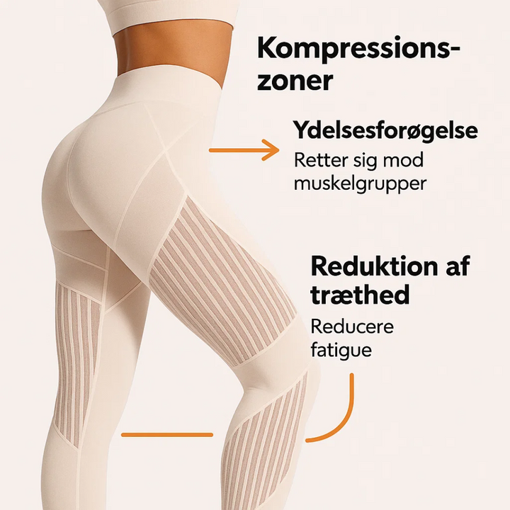 Dame kompressionsleggings – høj talje træningsleggings