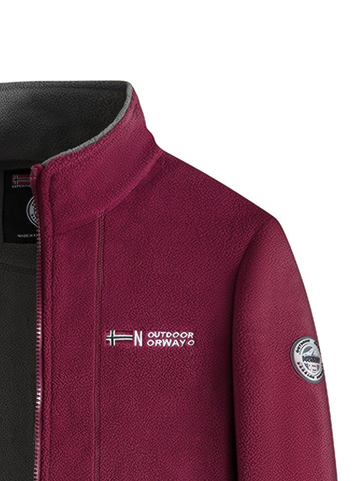 Herre fleecejakke med krave – varm og blød outdoor jakke