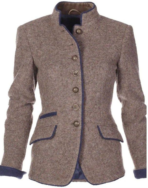 Blazer dame net jakke med knapper og lommer