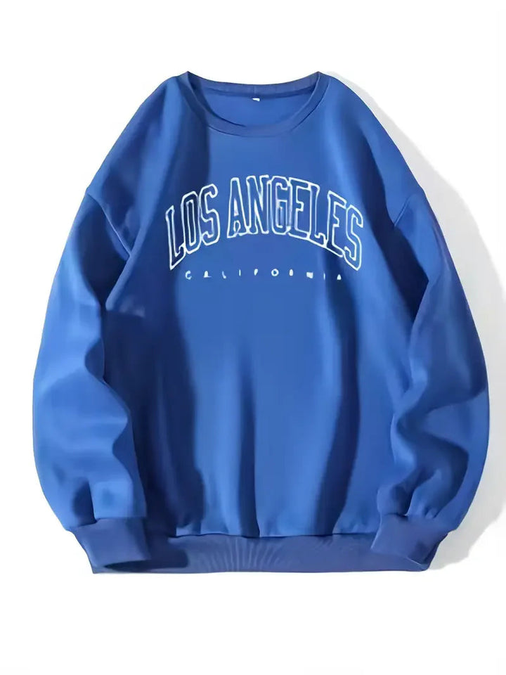 Sweatshirt dame afslappet pullover med tryk