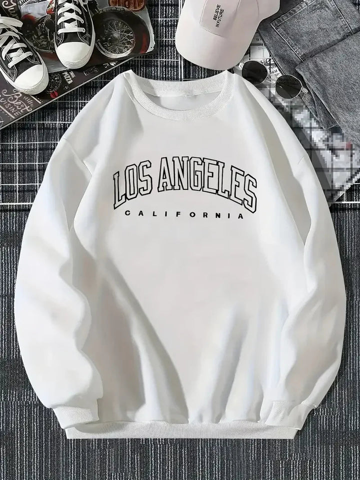 Sweatshirt dame afslappet pullover med tryk