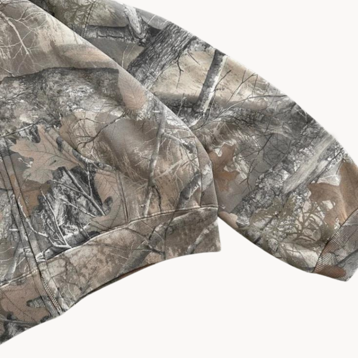 Dame hoodie med camouflage mønster