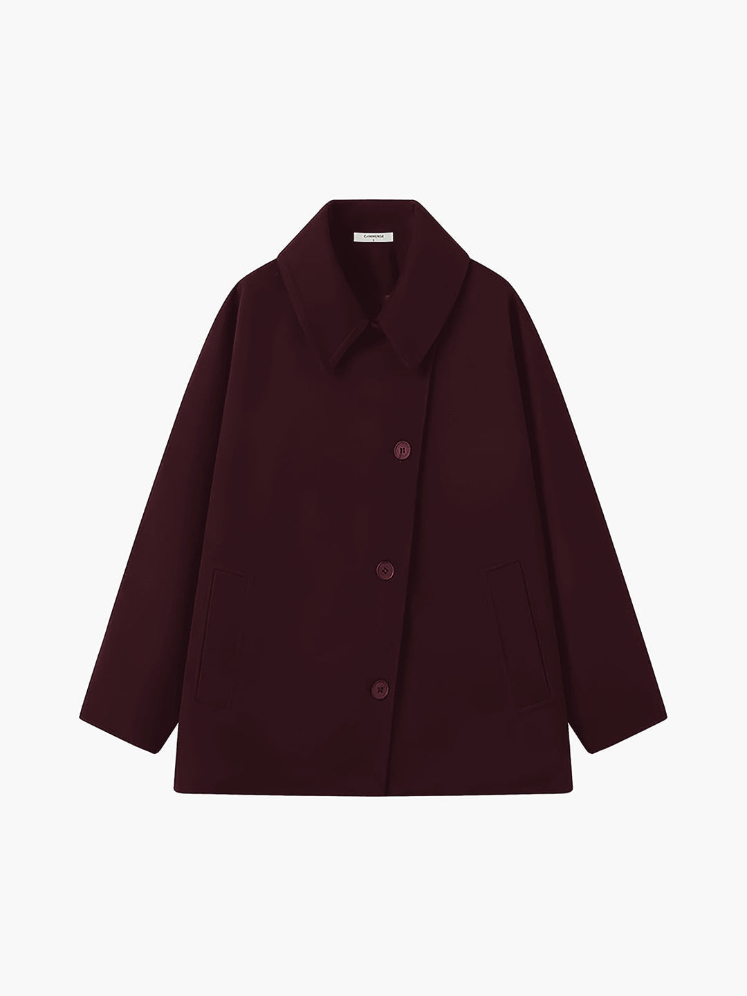 Kort damefrakke med revers og oversized pasform