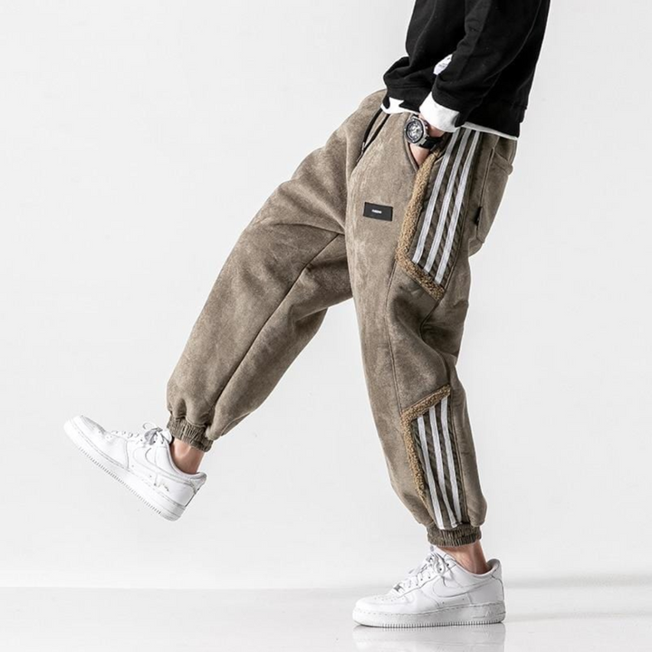 Herre joggebukser med sidelommer og elastisk kant