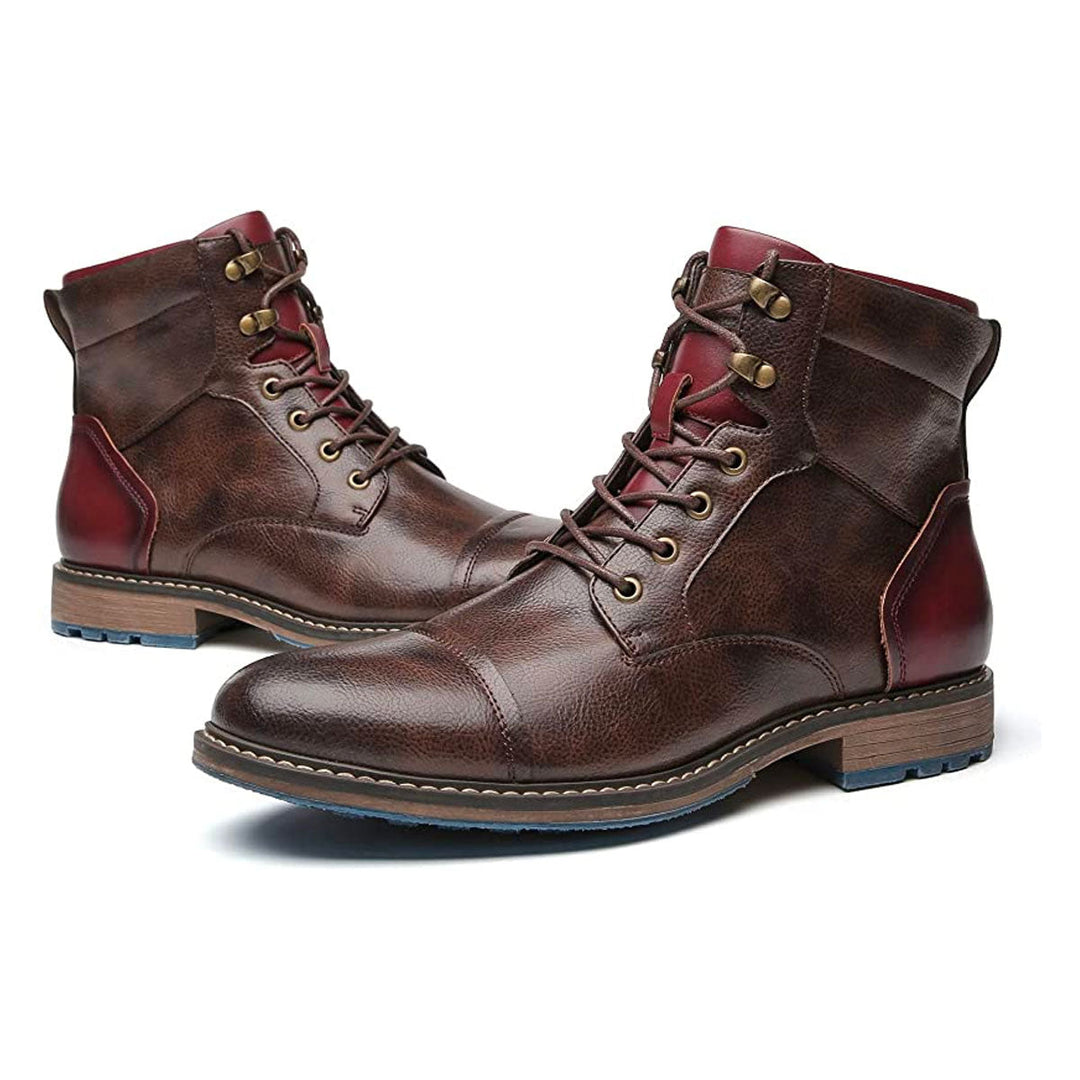 Herre ankelstøvler – robuste boots med snørebånd og lynlås