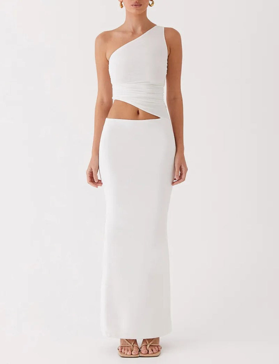 Kvinders Asymmetrisk Ærmeløs Elegant Kjole | Maxi
