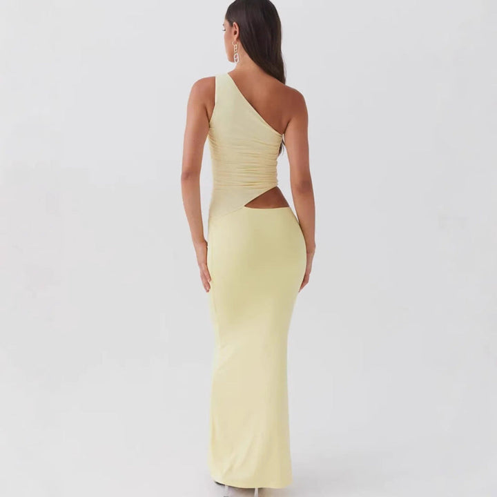 Kvinders Asymmetrisk Ærmeløs Elegant Kjole | Maxi