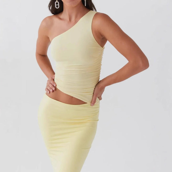 Kvinders Asymmetrisk Ærmeløs Elegant Kjole | Maxi