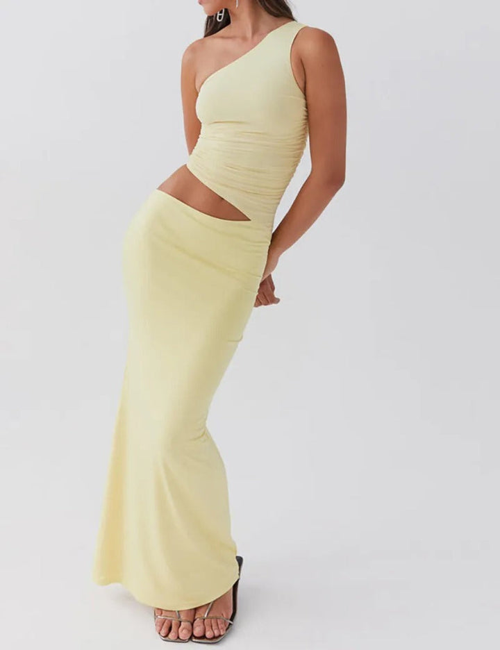 Kvinders Asymmetrisk Ærmeløs Elegant Kjole | Maxi