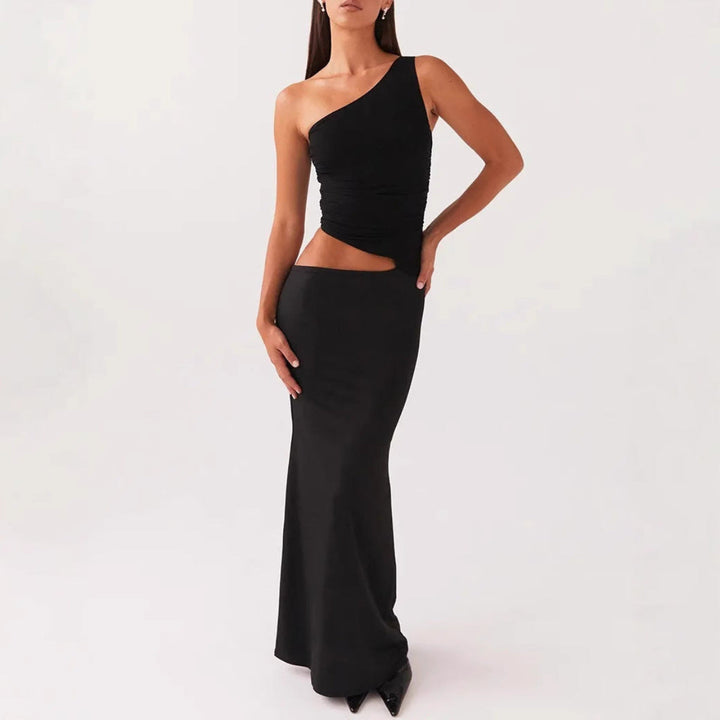 Kvinders Asymmetrisk Ærmeløs Elegant Kjole | Maxi