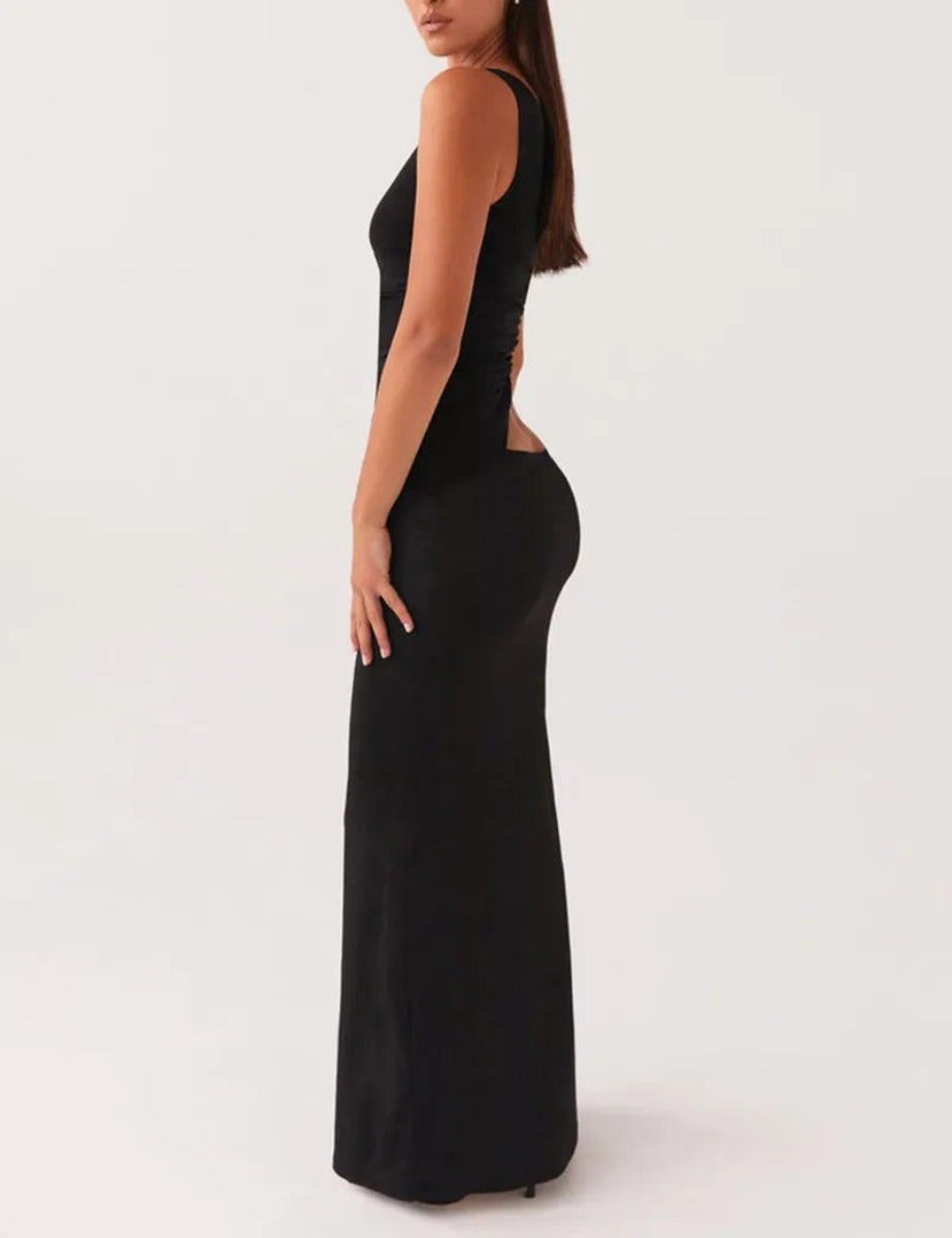 Kvinders Asymmetrisk Ærmeløs Elegant Kjole | Maxi