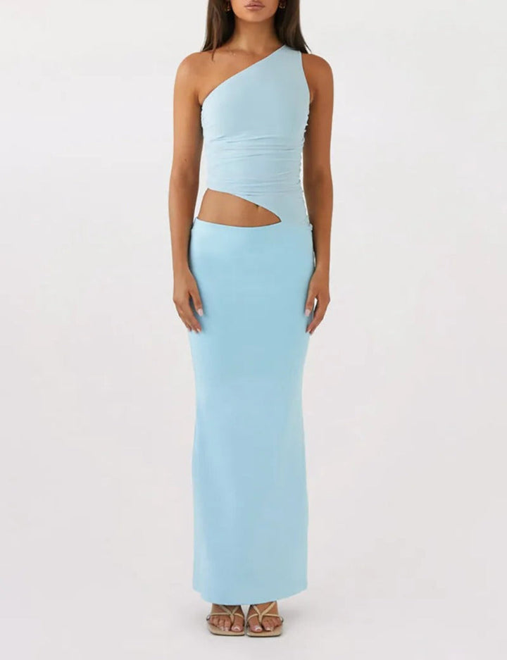 Kvinders Asymmetrisk Ærmeløs Elegant Kjole | Maxi