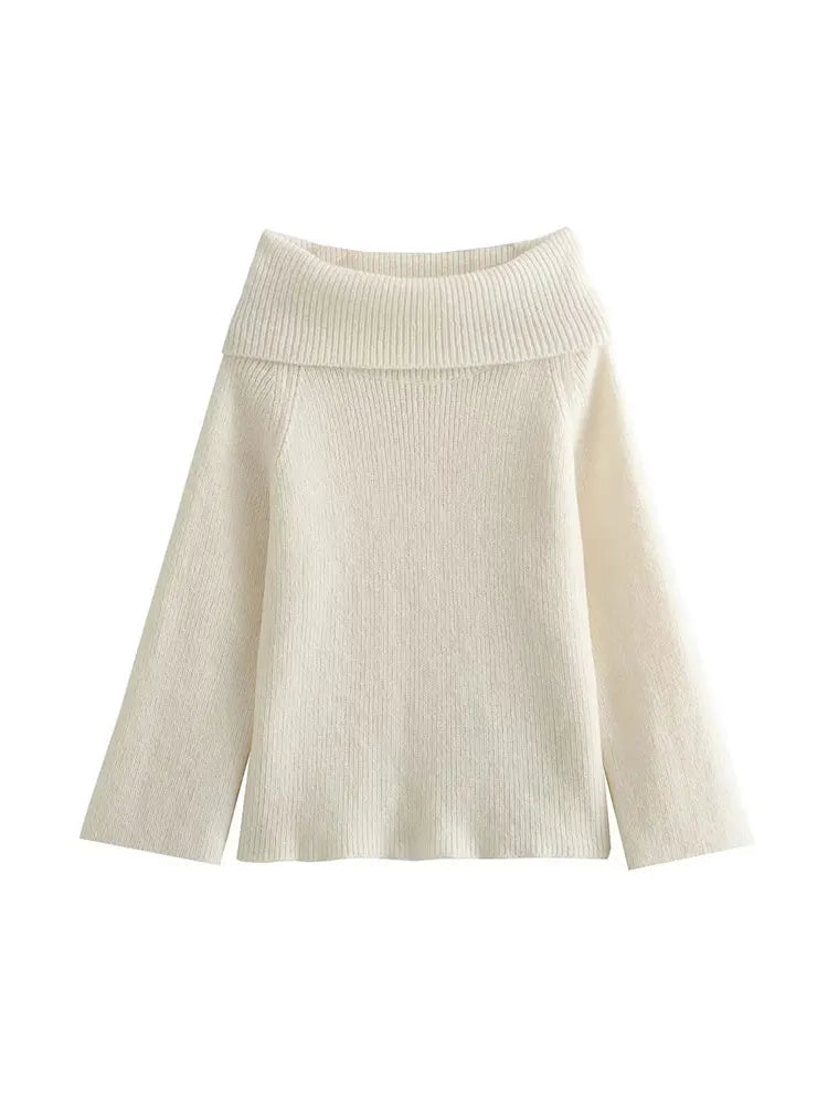 Offshoulder strikbluse til kvinder