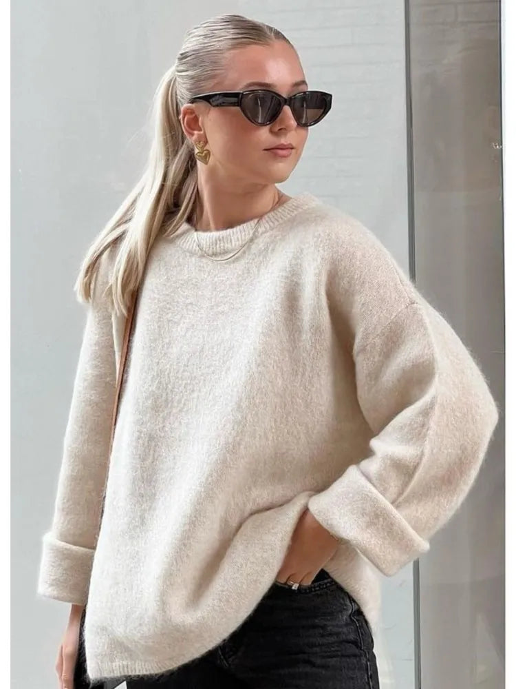 Oversized dame sweater – rund hals