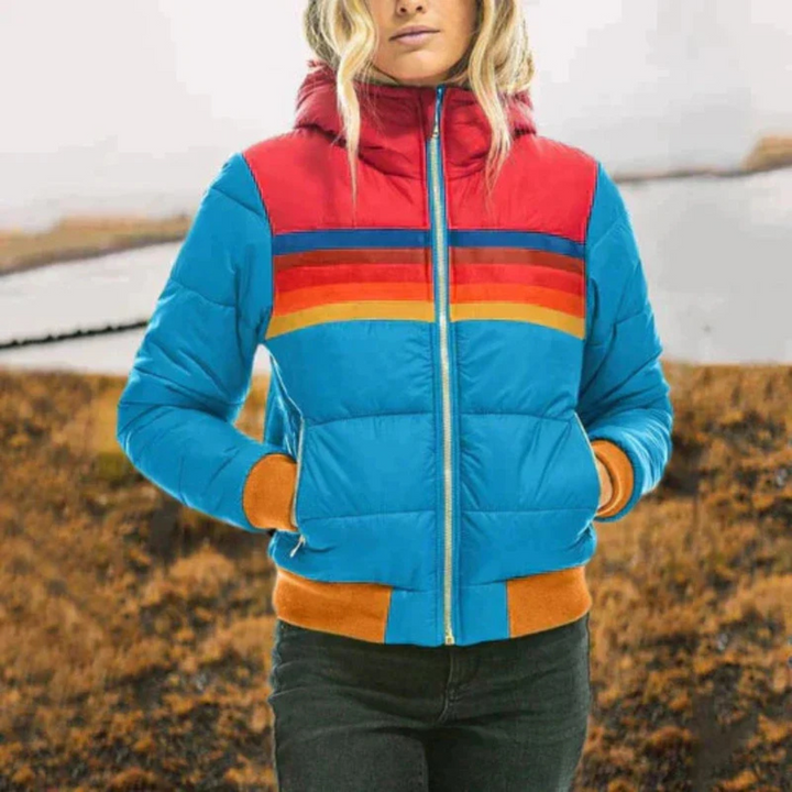 Dame vinterjakke med hætte – varm puffer jakke til efterår & vinter